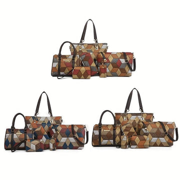 Ensemble de 6 Sacoches pour Femmes - Sac à Bandoulière Coloré