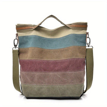 RUYIHUANG Women's Casual Tote Bag - Large Capacity, Colorblock Design