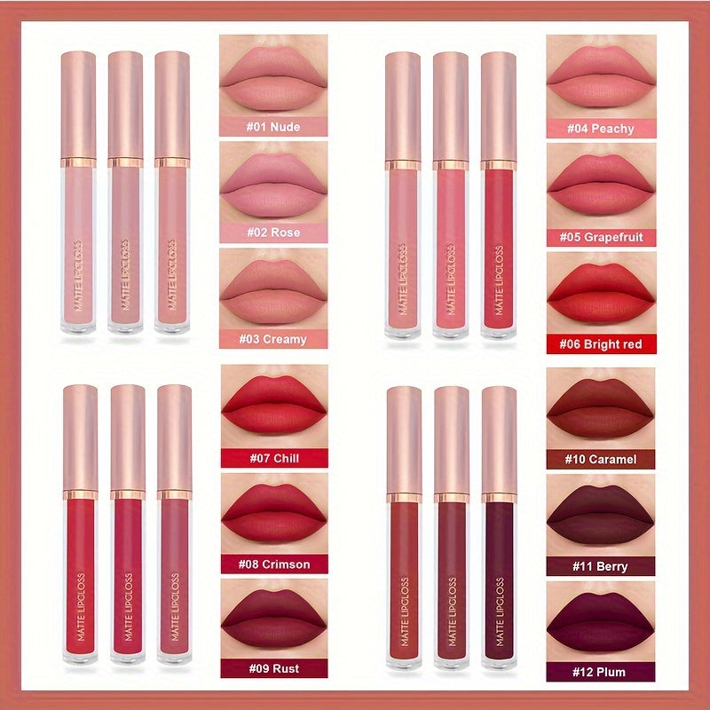 Set of 3 Waterproof Matte Lipsticks