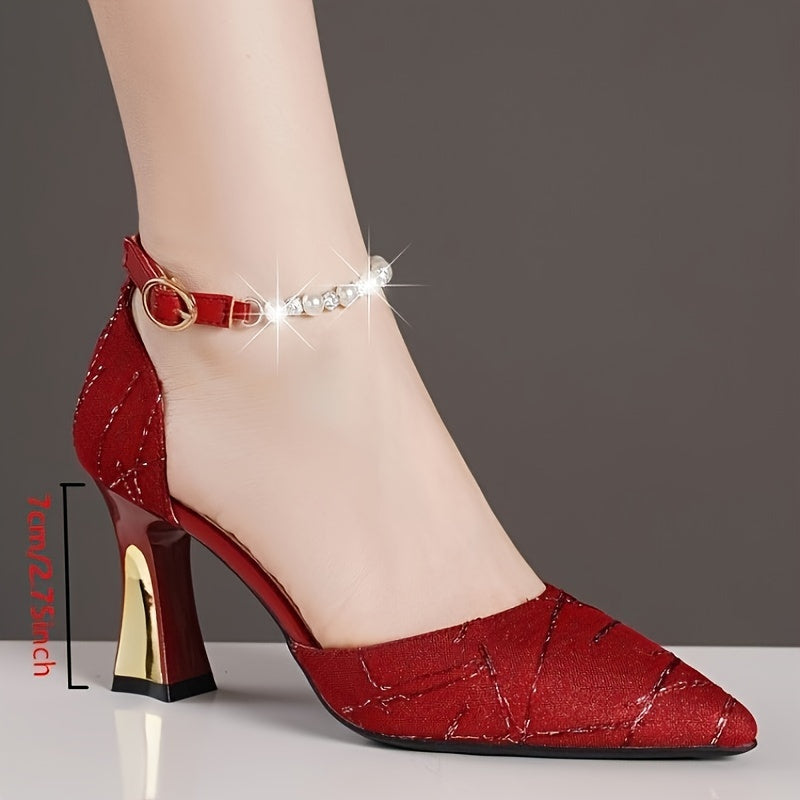 Women's Faux Pearl High Heel Pumps