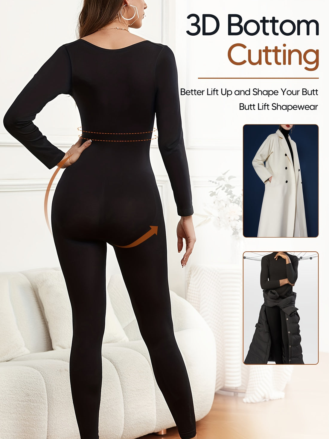 Women's Long Sleeve Sculpting Jumpsuit for Winter