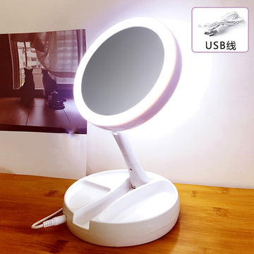 Double Sided LED Makeup Mirror with 10X Magnification