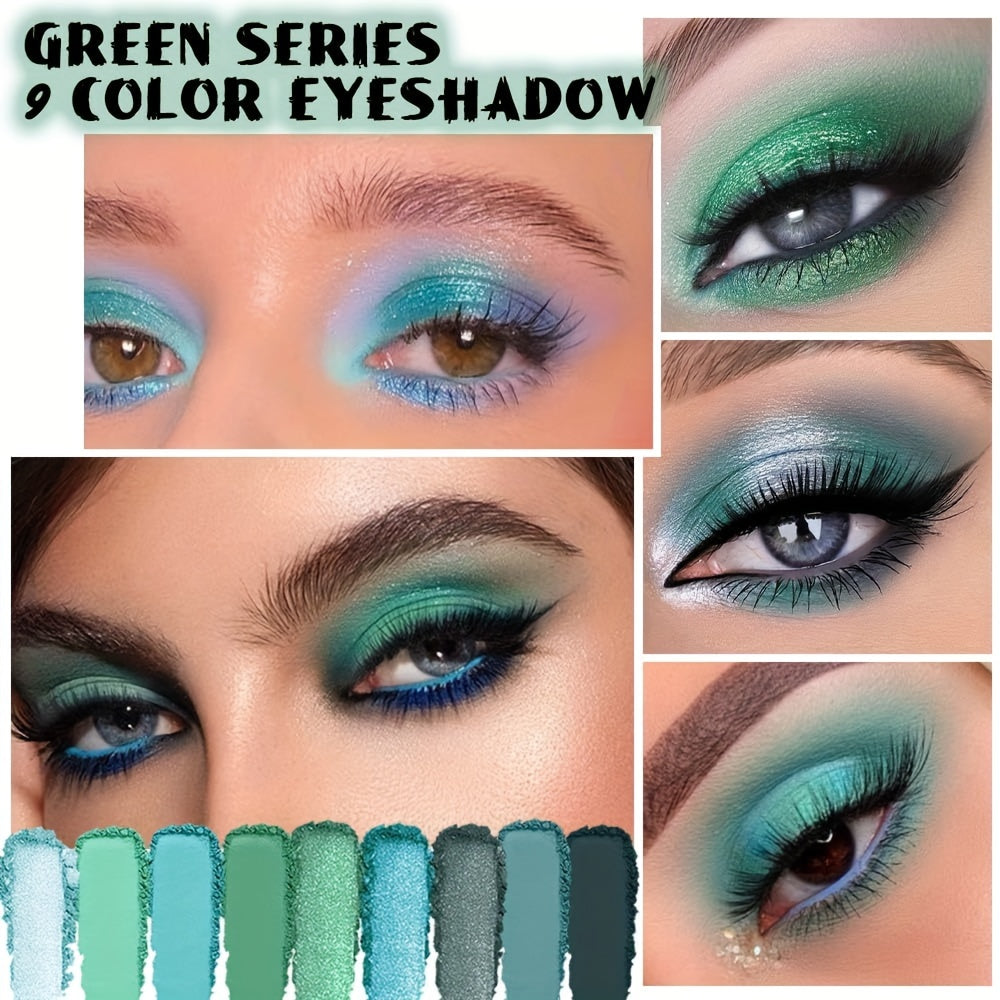 9 Color Emerald Eyeshadow Palette