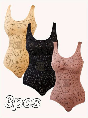 Women's 3-Piece Slimming Bodysuit Set - Nylon &amp; Spandex