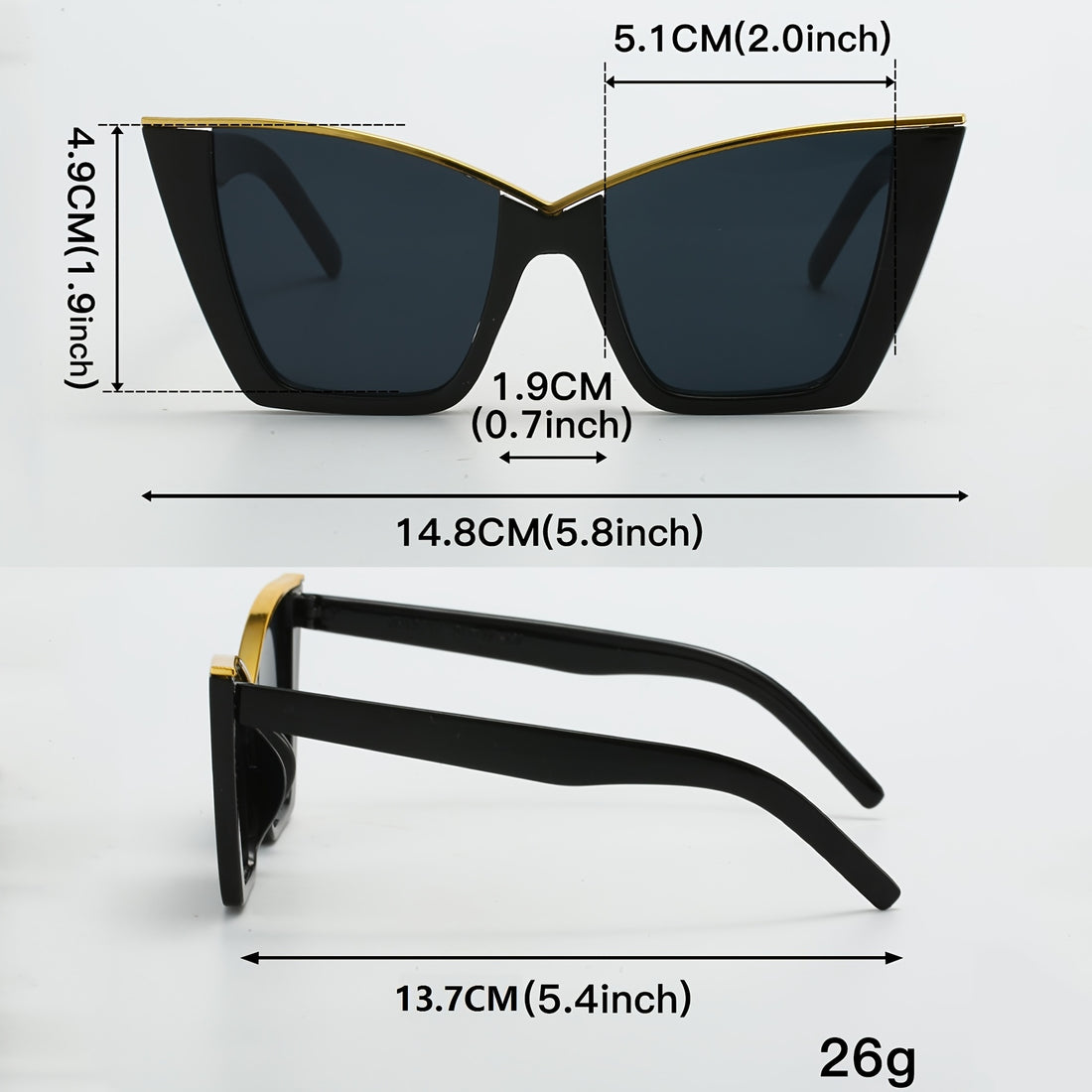 Lunettes de Soleil Cat Eye Y2K Luxe pour Femmes