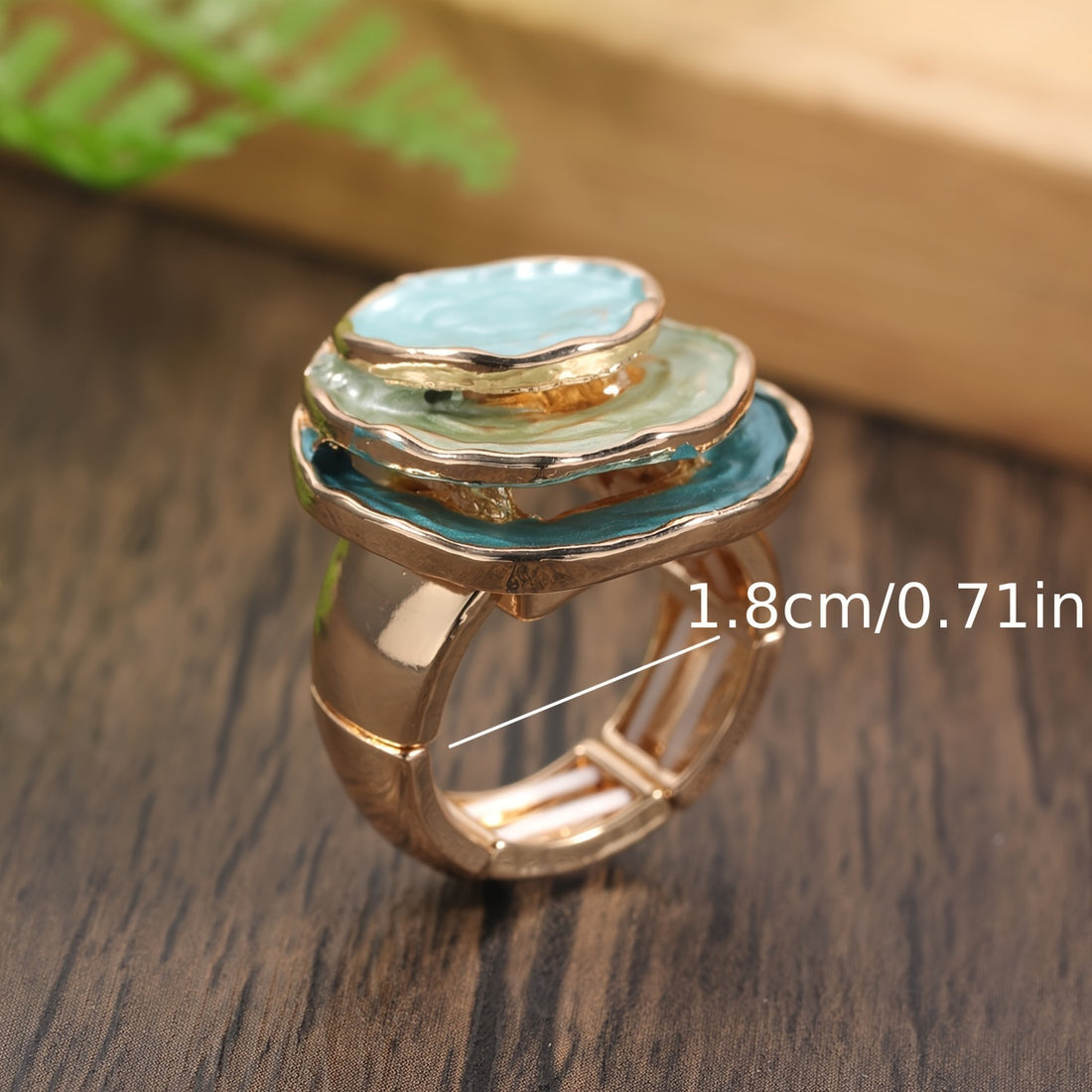 Bague Émaillée Chic Boho à Triple Couche en Alliage de Zinc