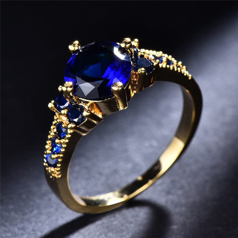 Bague de fiançailles élégante inspirée du bohème - Zirconia couleur or