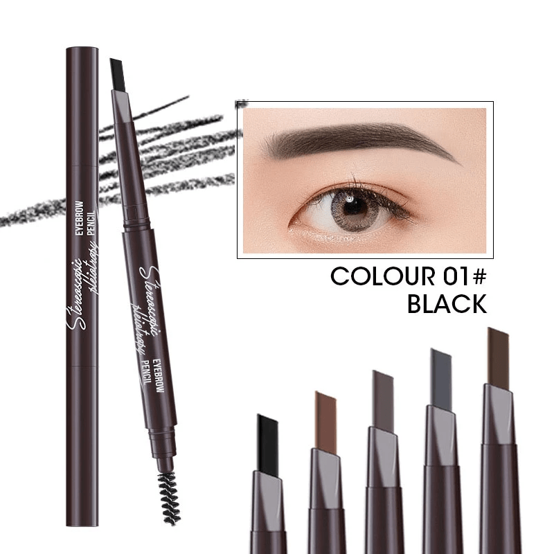 Natural Waterproof Eyebrow Pencil - Black &amp; Brown