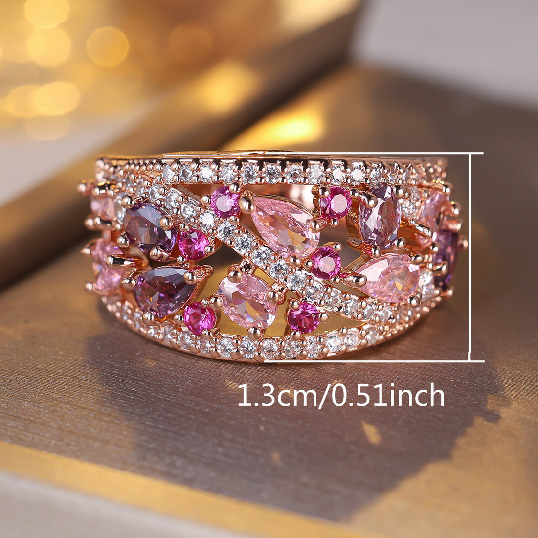 Elegant Bohemian Women's Ring with Zirconia