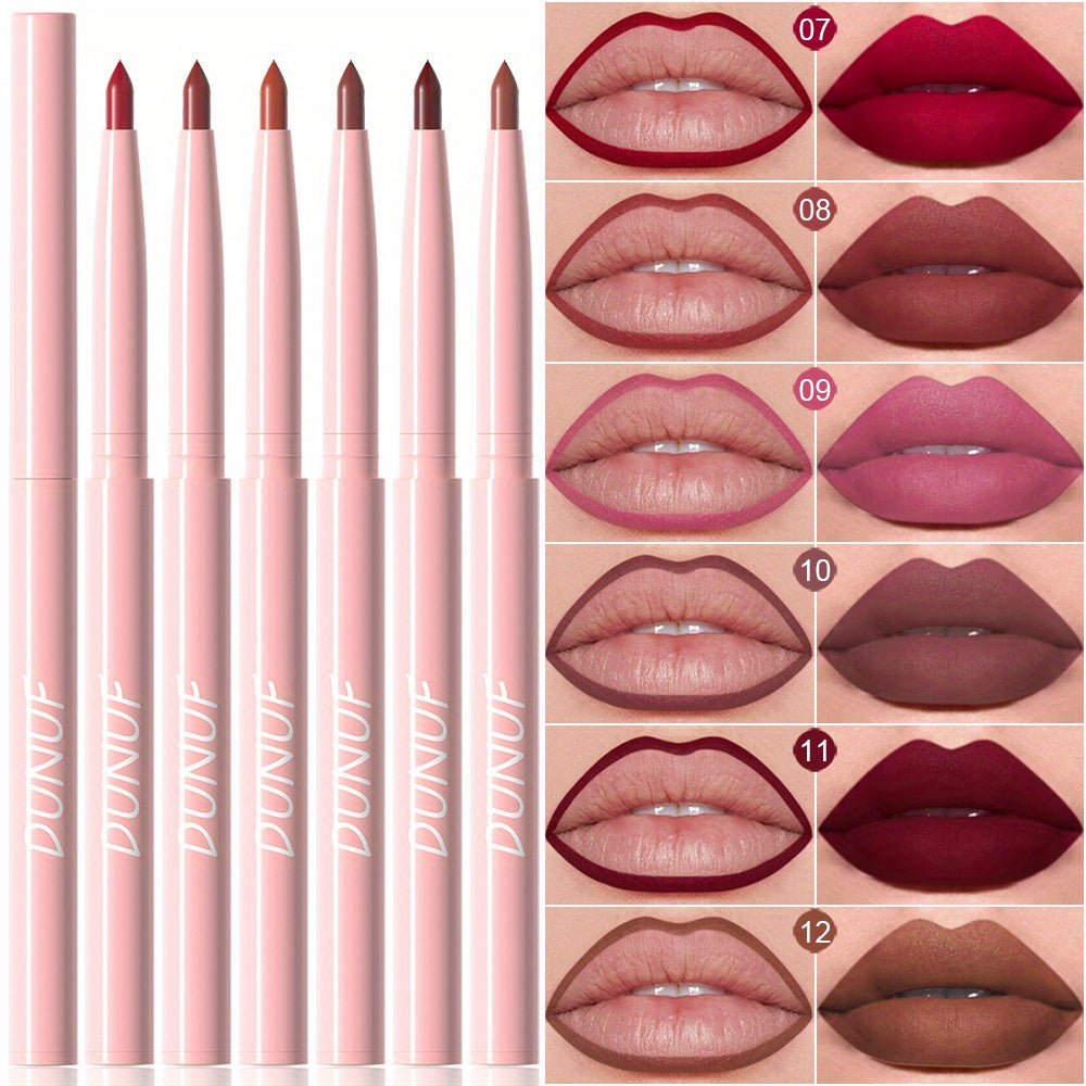 Set of 12 Matte Lip Pencils - Waterproof and Long-lasting