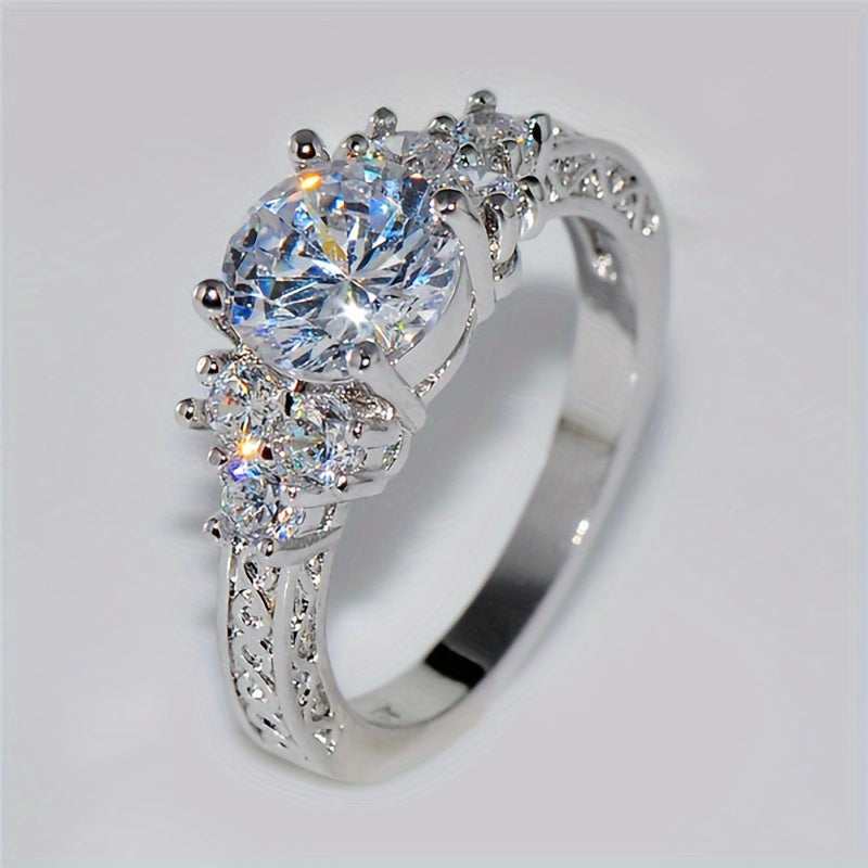 Elegant Engagement Ring in Synthetic Zircon