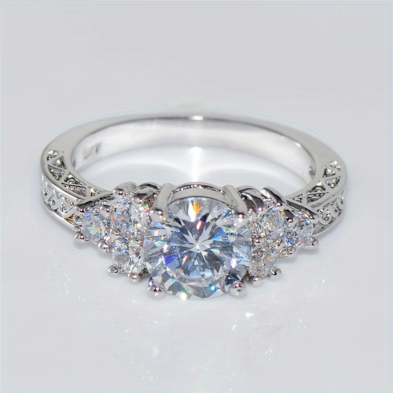 Elegant Engagement Ring in Synthetic Zircon