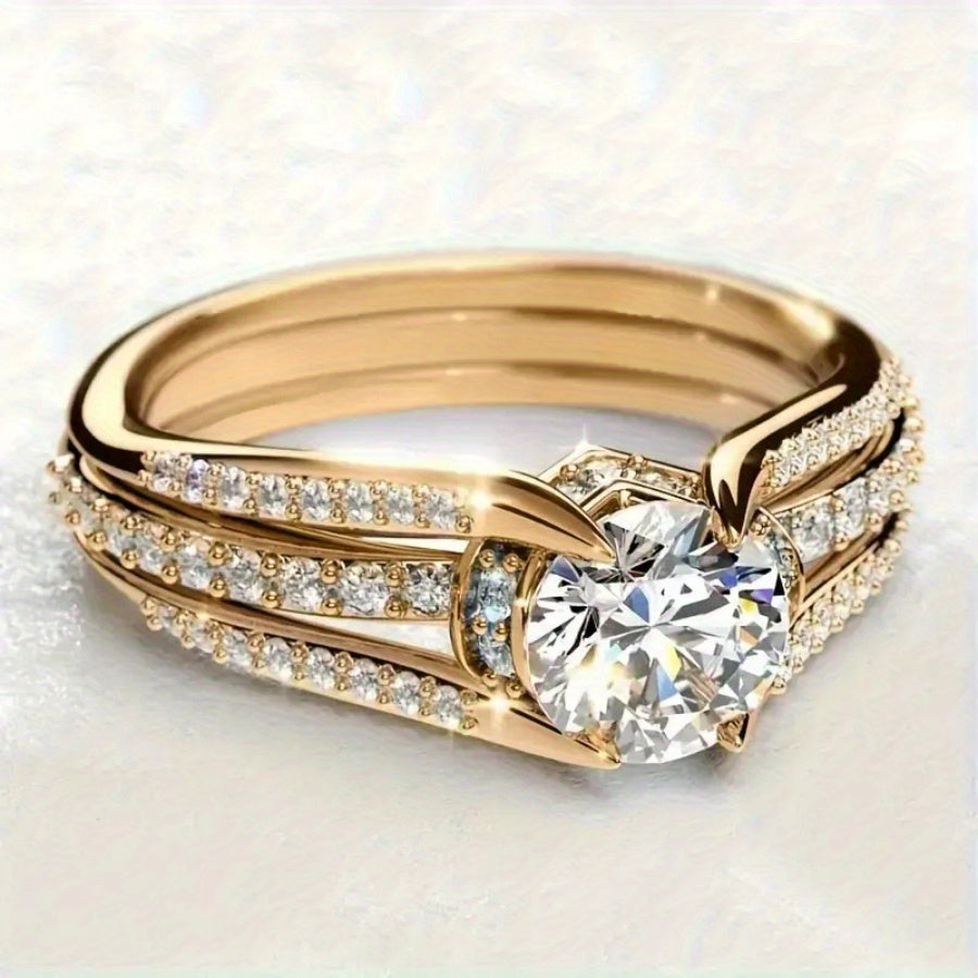 Elegant cubic zirconia engagement ring