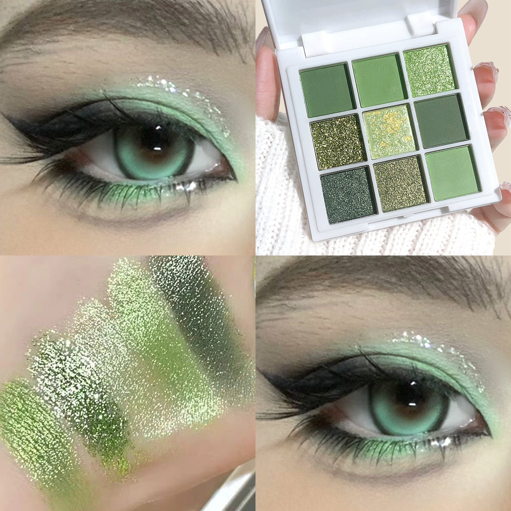 Palette d'Ombres à Paupières JUJU Dream - 9 Teintes Vert Clair