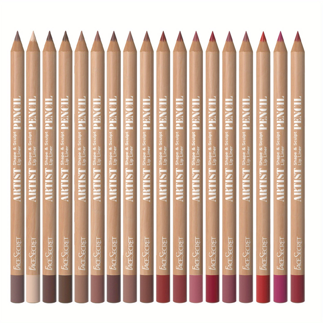 Set of 6 Ultra Thin Wooden Lip Pencils - Velvet Matte