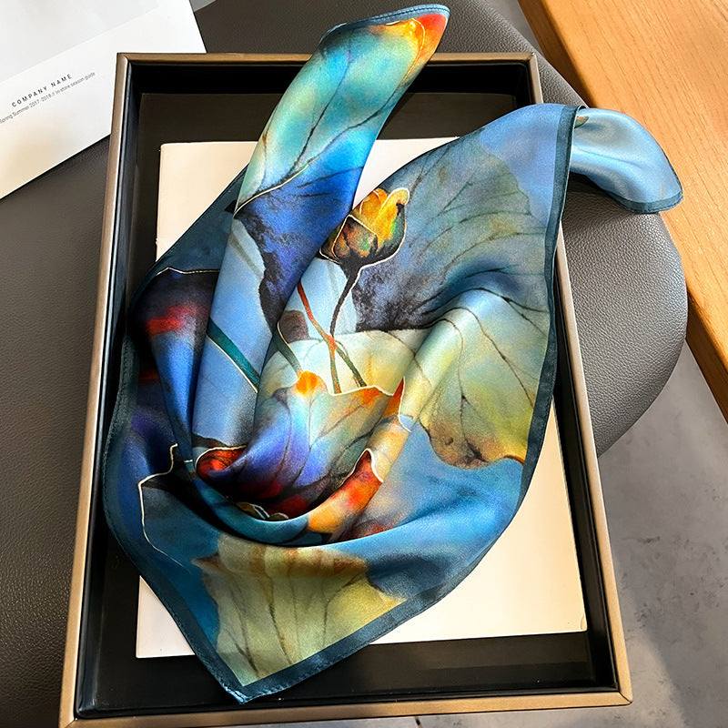 Elegant Silk Square Scarf for Women - 100% Mulberry Silk