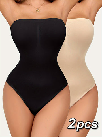 Ensemble de 2 Bodysuits Sans Bretelles pour Femmes