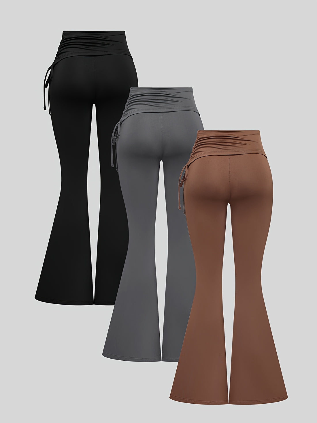 Women's Solid Flare Pants - 3 Pack