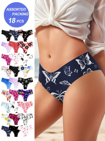 Seamless Stylish Panties - 18pcs Comfortable and Breathable