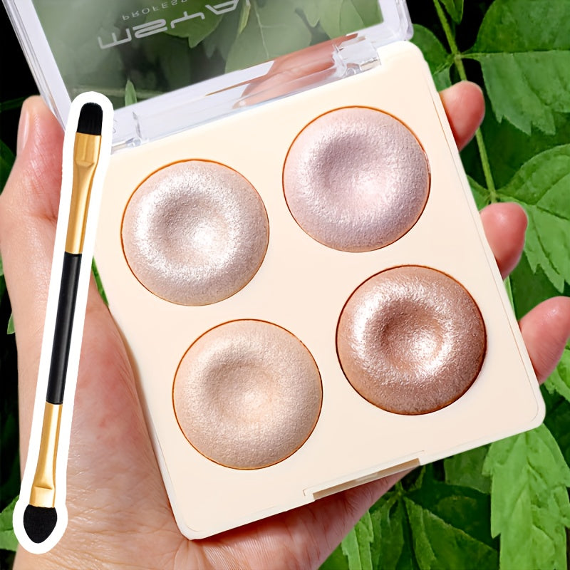 4-Color Highlighter Palette - Versatile Contouring Powder