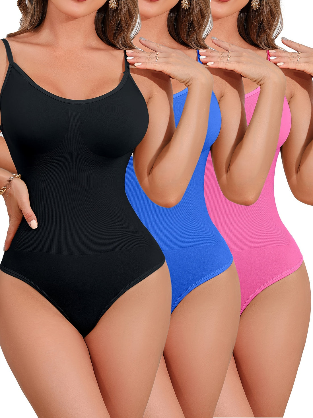 Set of 3 Shapewear Bodysuits for Women