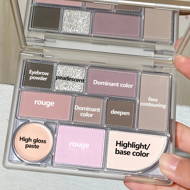 Palette de Maquillage 10 Couleurs - Teintes Roses, Violettes & Nudes