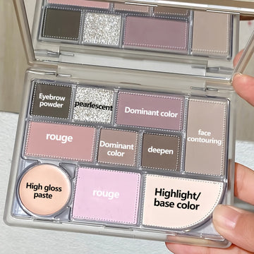 Palette de Maquillage 10 Couleurs - Teintes Roses, Violettes & Nudes