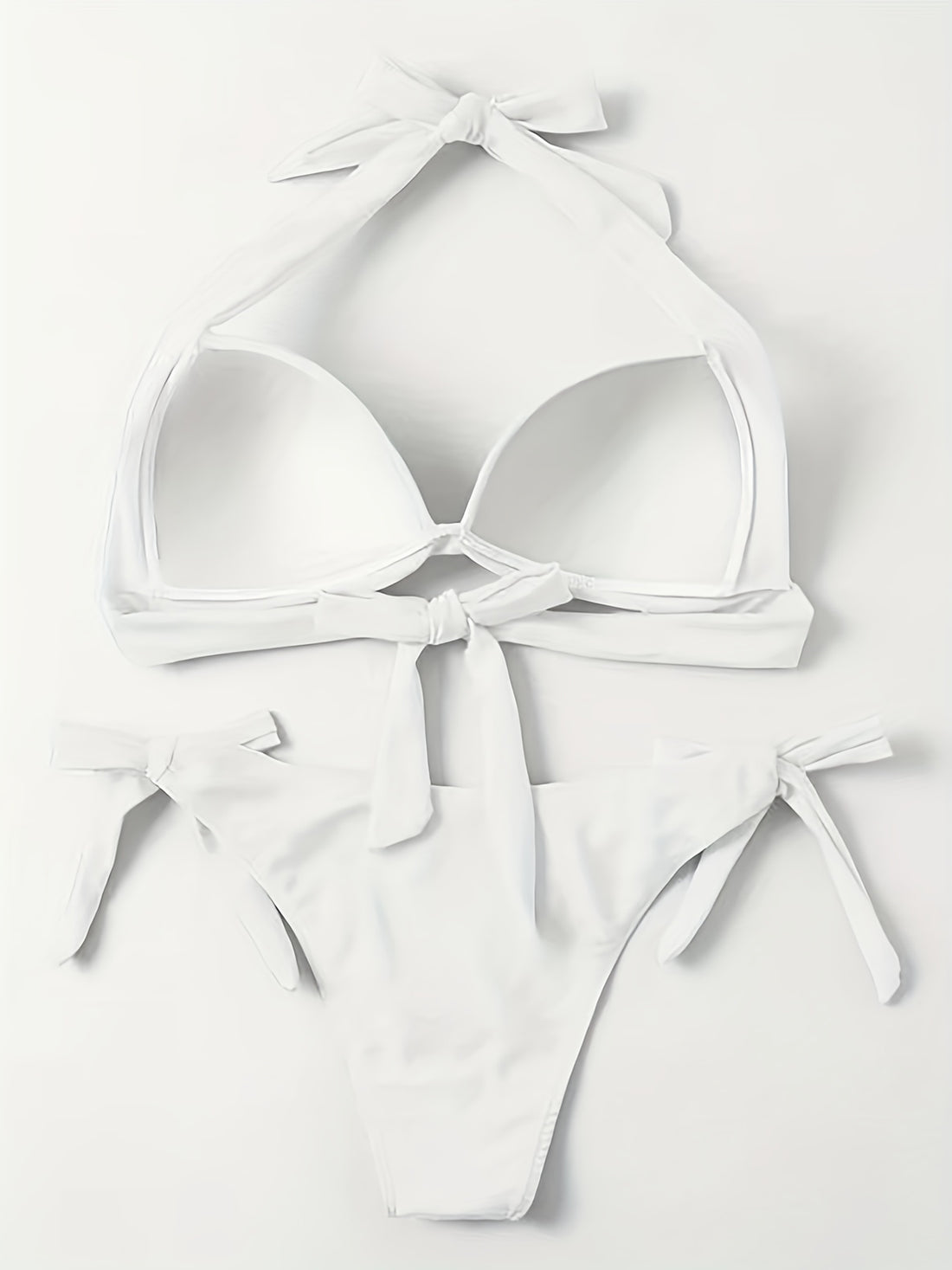 Sleek White Two-Piece Push-Up Bikini