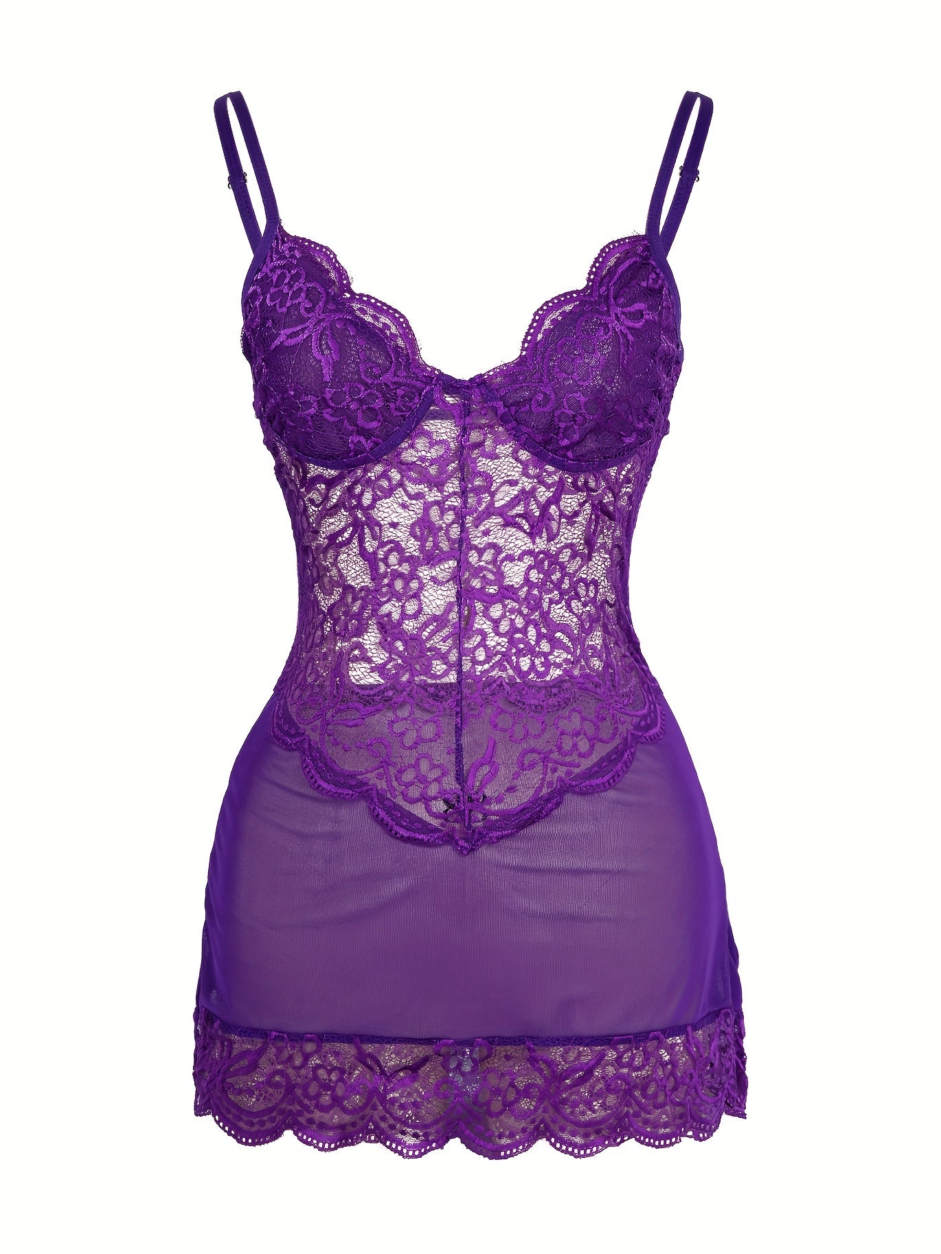 Robe en Dentelle Violet Sexy - Lingerie Confortable pour Femme