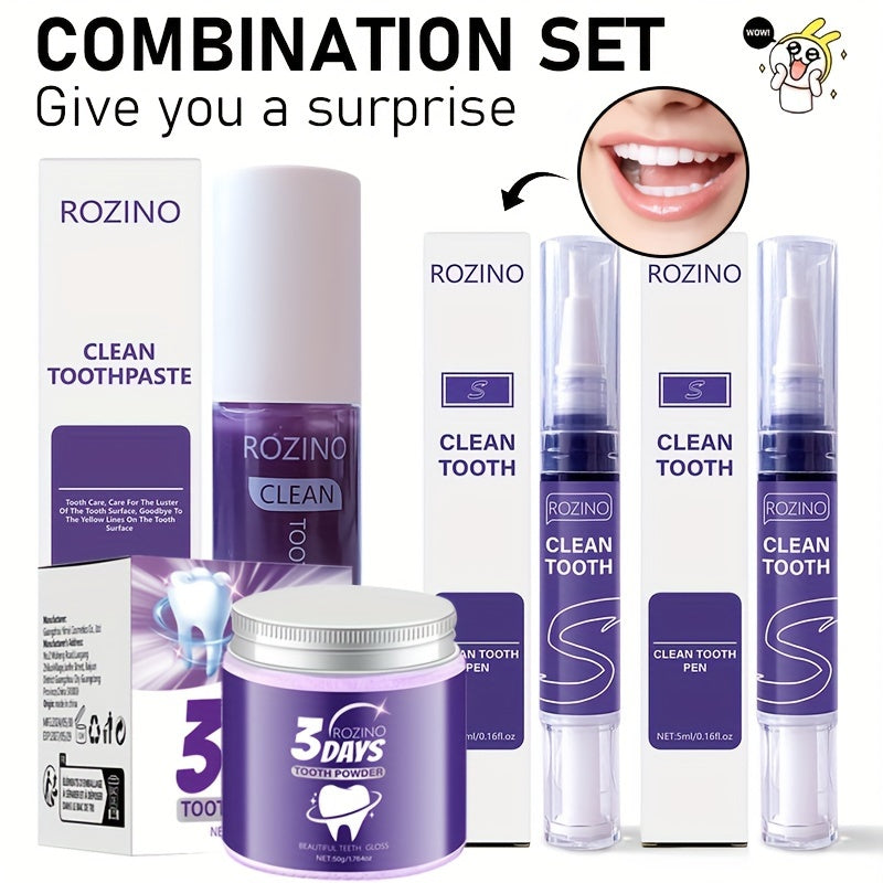 Kit de Soins Dentaires ROZINO - Combo Dentifrice et Bain de Bouche