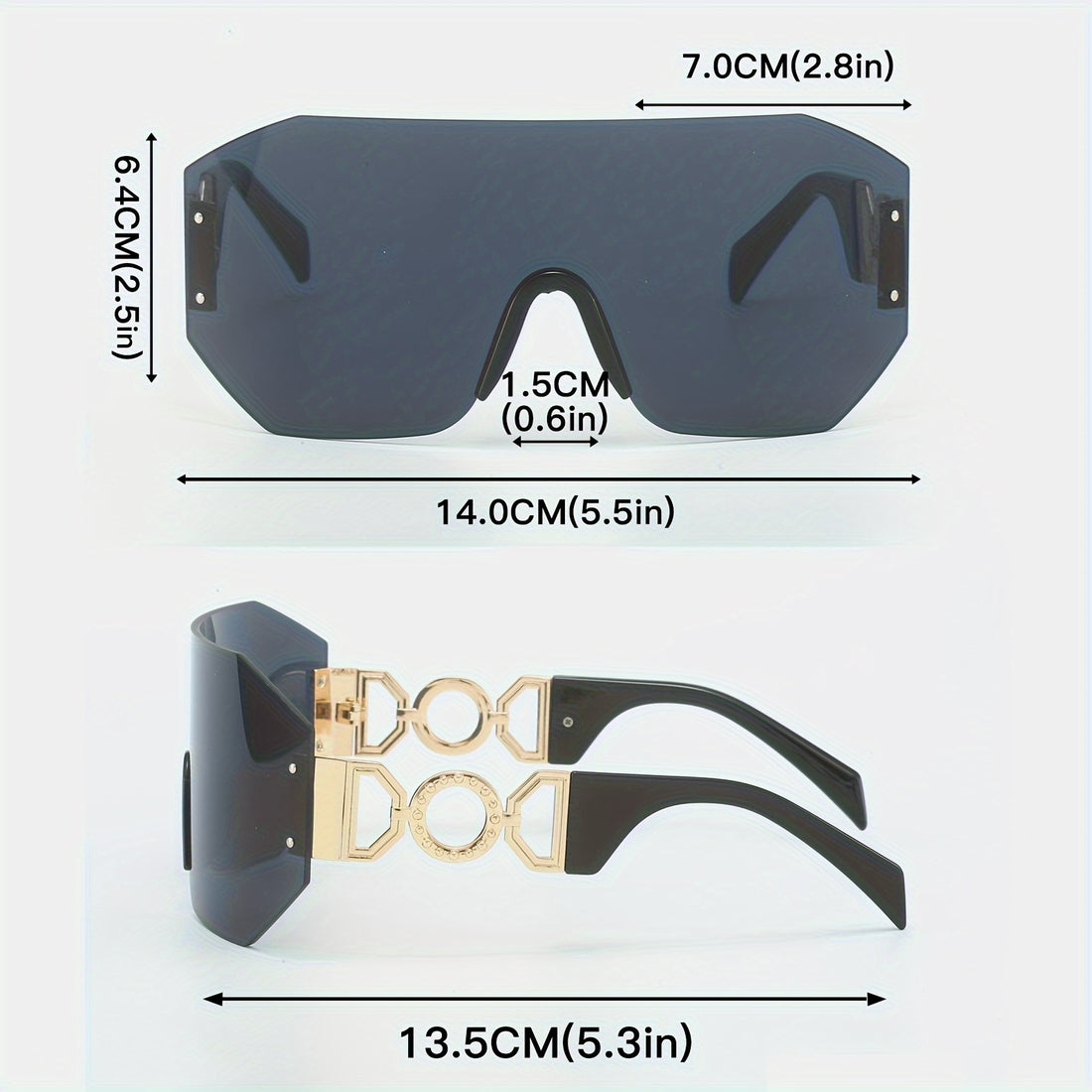 Lunettes de mode surdimensionnées sans monture - Y2K Luxe