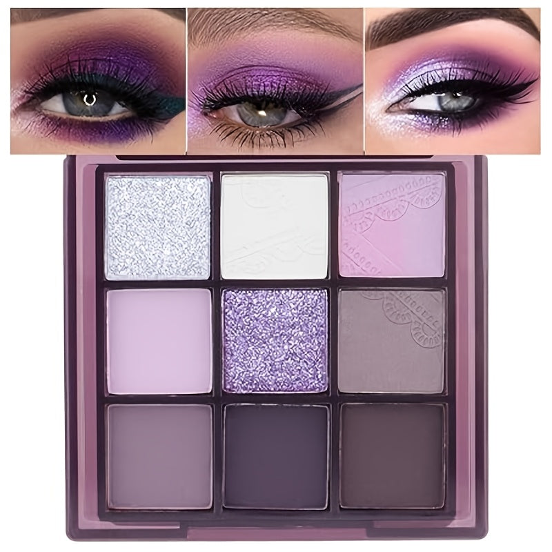 Palette de Fards à Paupières Pailletés Violet et Rose