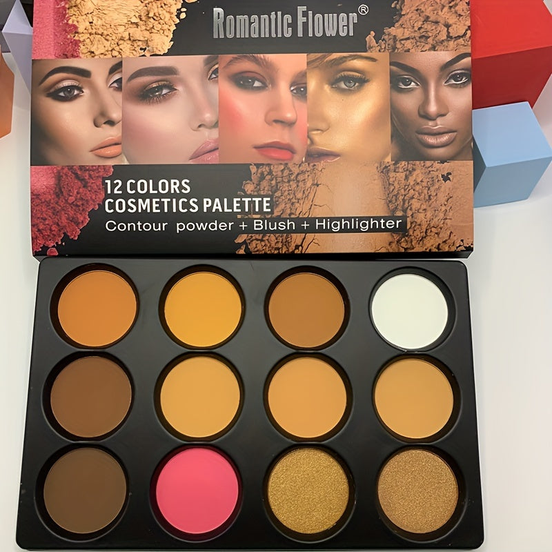 Palette Blush et Contour Romantic Flower - 12 Teintes