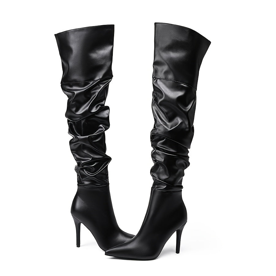 Women's Elegant Black Stiletto Heel Boots