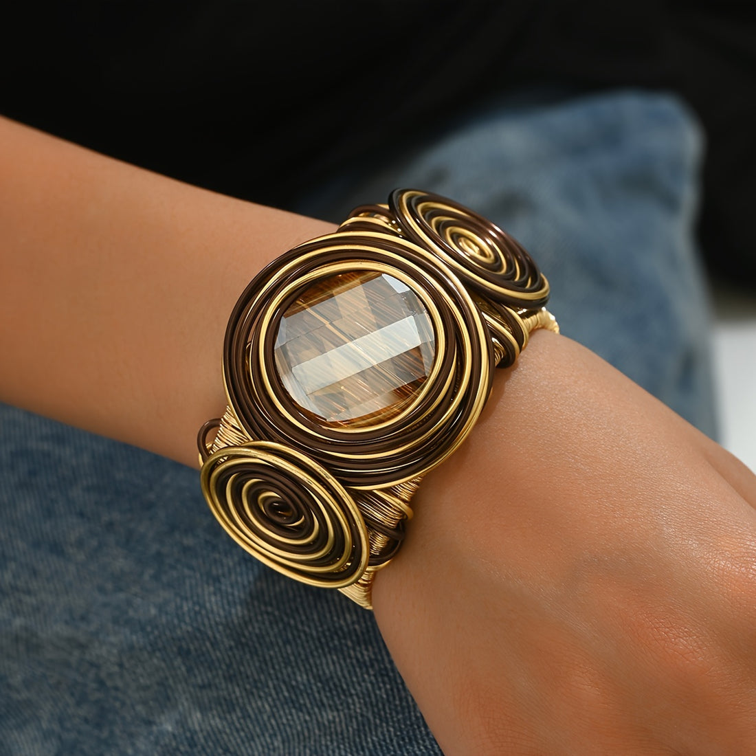 Handmade Boho Exaggerated Open Bracelet