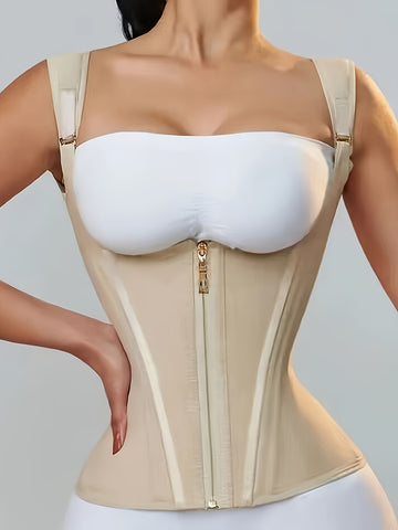 Elegant Polyester Corset with Chain Details