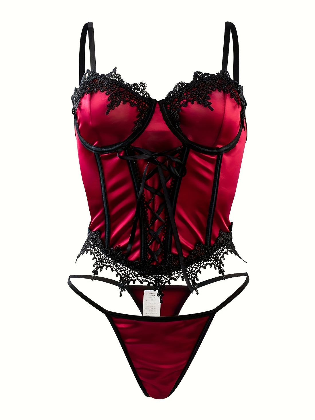 Ensemble de Lingerie Vintage en Dentelle Color Block