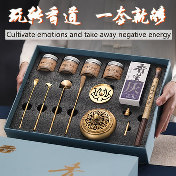 13pcs Luxury Incense Making Kit with Brass Stove and Sandalwood