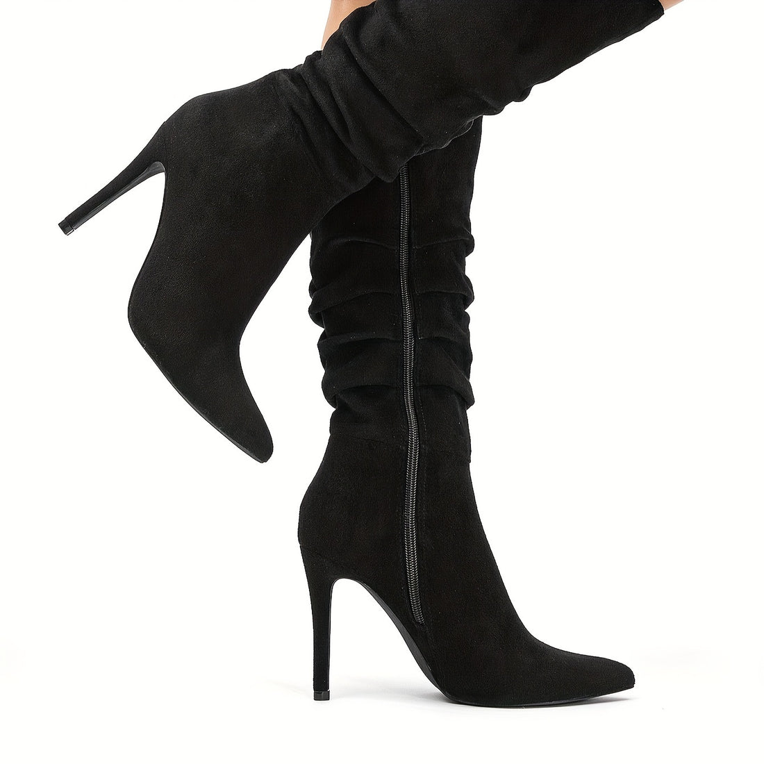 Women's Long Pleated Boots - Elegant and Trendy