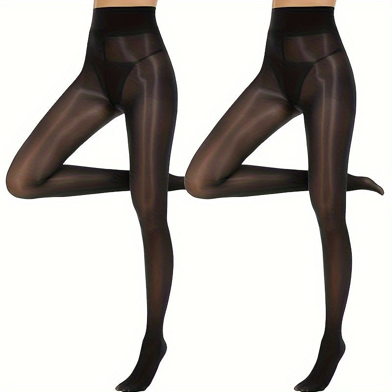 Women's Shiny Tights - 2 Pairs