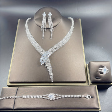 Ensemble de Bijoux en Cristal Artificiel Élégant 4pcs