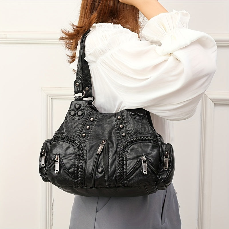 Vintage style washable fabric shoulder bag