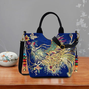 Women's Embroidered Handbag, Retro Shoulder Bag