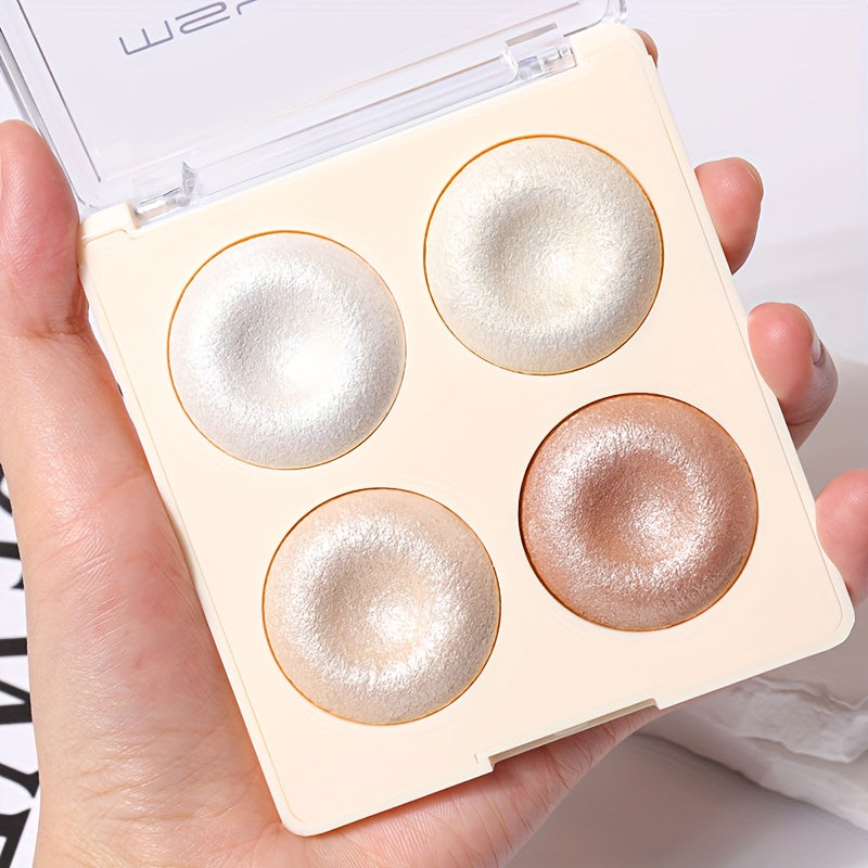 4-Color Highlighter Palette - Versatile Contouring Powder