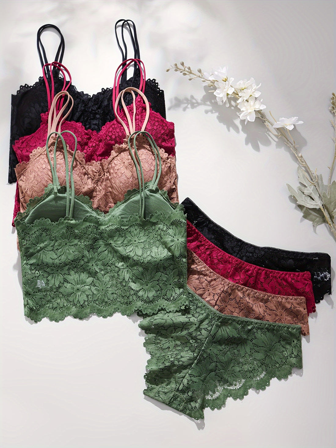 Women's Sexy Lace Lingerie Set - 4 Sets