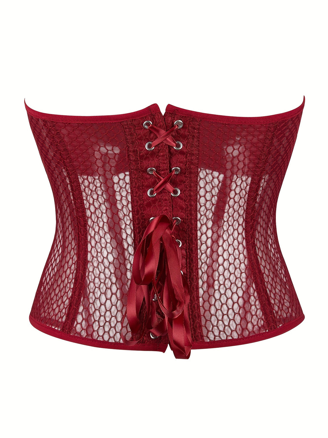 Corset Bustier en Maille Creuse avec Contrôle du Ventre