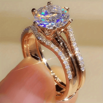 Bague de Fiançailles Élegante en Zircon Cubique