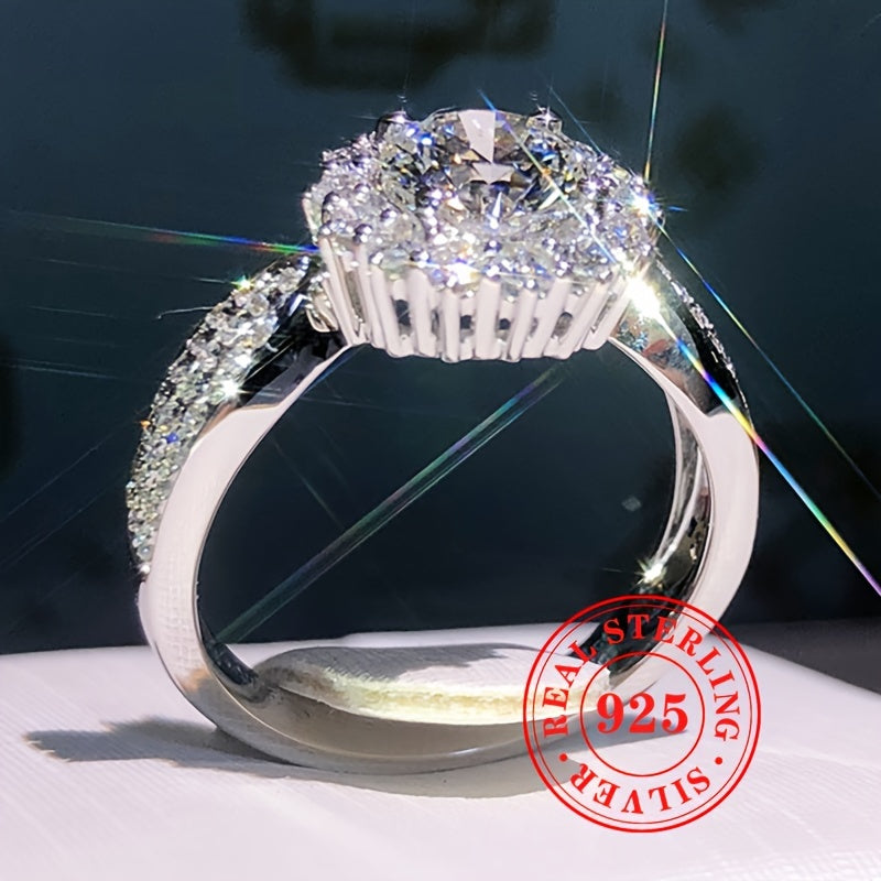 Bague Fleur en Argent S925 avec Zirconia Brillant