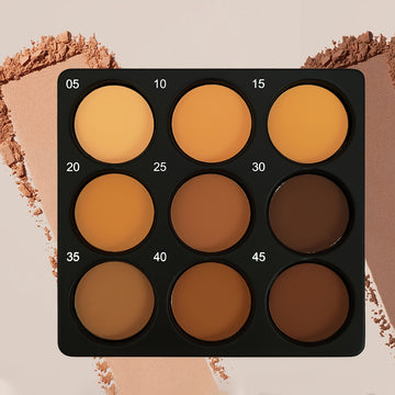 9-Shade Powder Contour Palette - Natural Matte Effect