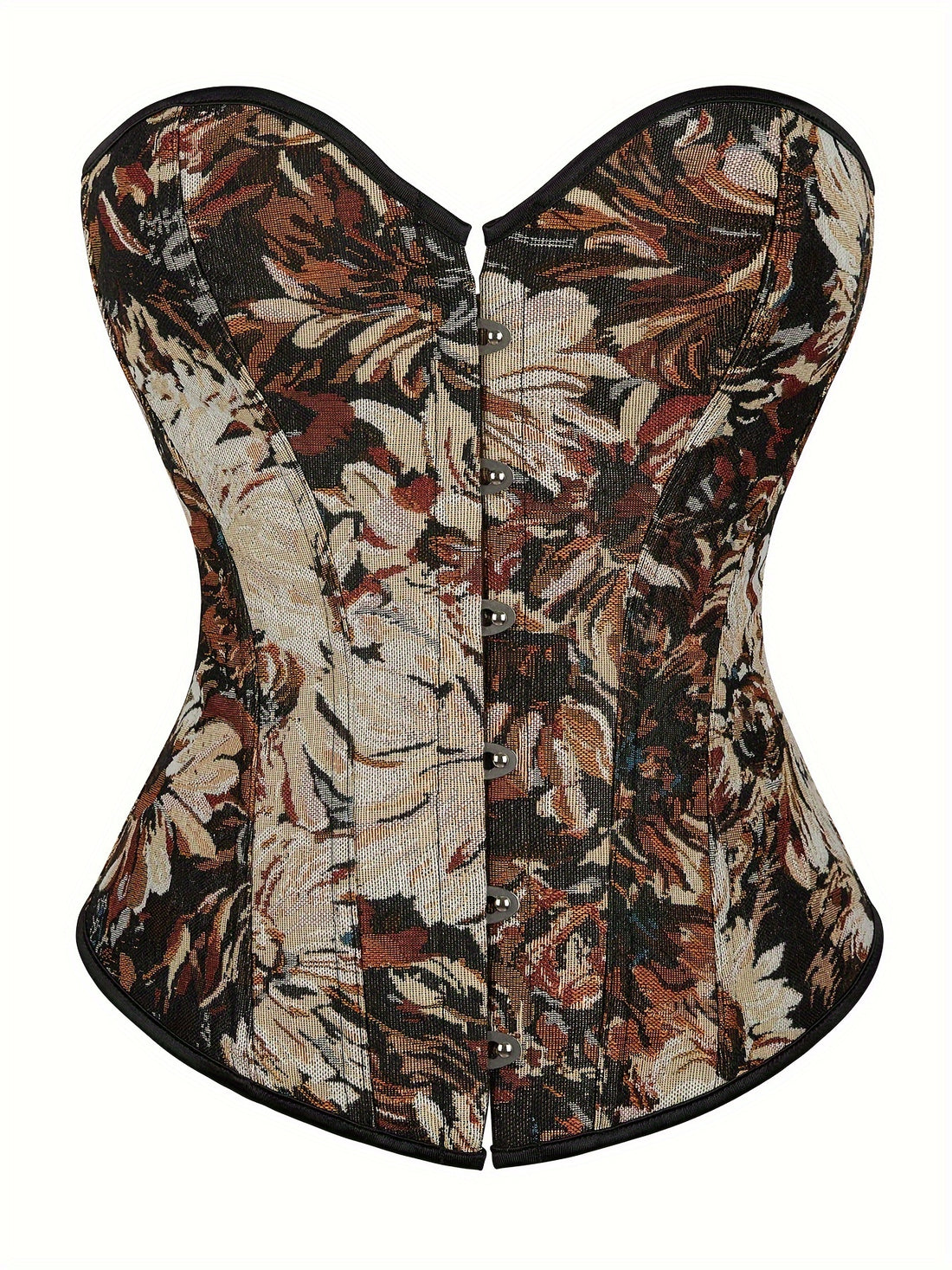 Corset Vintage Floral Imprimé Sans Bretelles pour Femmes